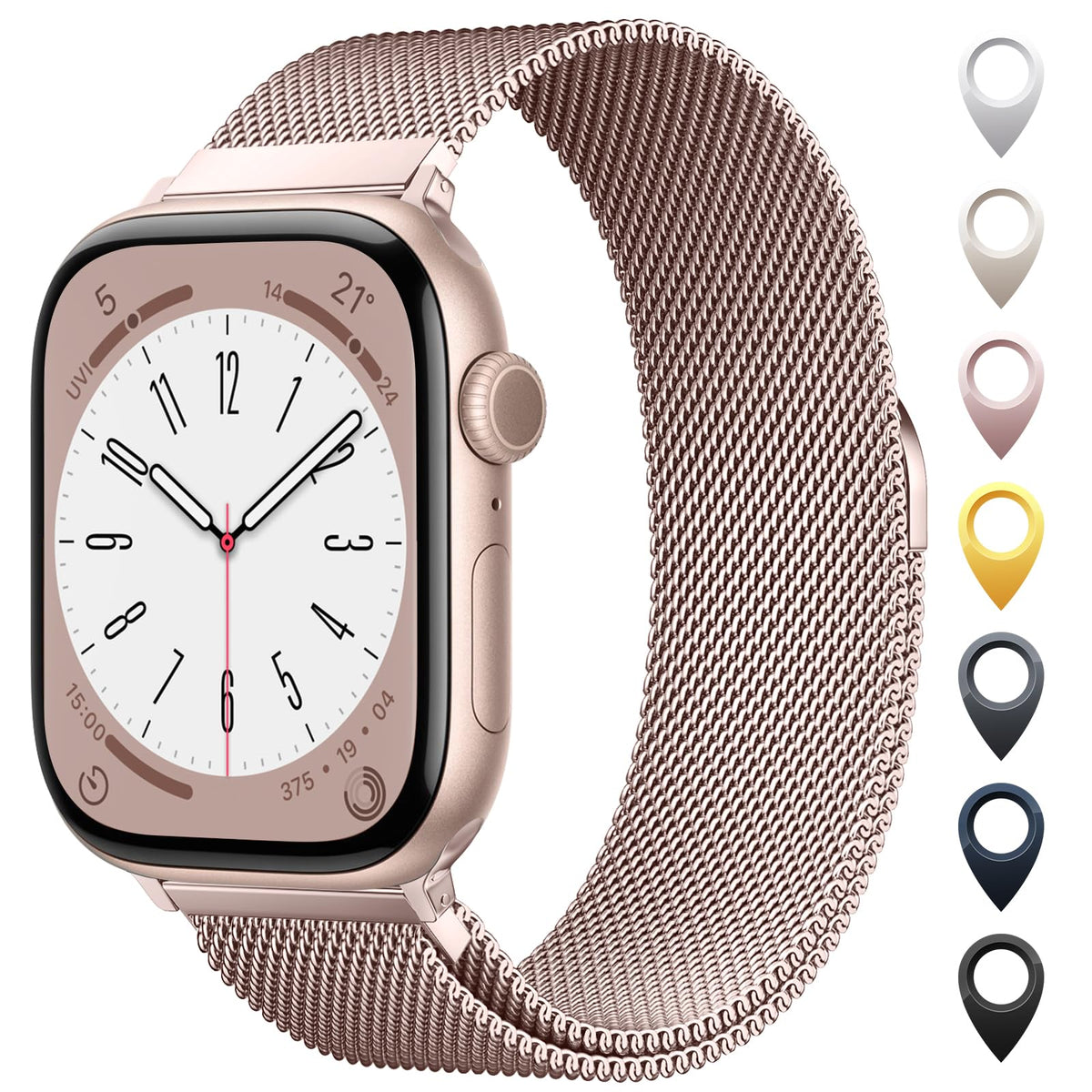 Original Stainless Steel Mesh Loop Compatible with Apple Watch Bands Women | Men 38mm 40mm 41mm 42mm 44mm 45mm 46mm 49mm, Magnetic Clasp for iWatch Bands Series 12 11 10 9 8 7 6 5 4 Ultra SE 3 2 1