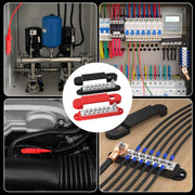 RVBOATPAT Power Distribution Block 12V 150A 1/4" Stud Marine Bus Bar 12 Volt DC Battery Busbar for Boat Automotive Solar Wiring
