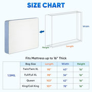 TICONN 2PK Plastic Mattress Bags for Moving, Waterproof Mattress Cover | 1.5 Mil 103"x62"x16", 3D Gusset Design, Tear Resistant & Dust Protection Mattress Protector for Moving and Storage