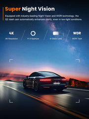 galphi 4K Dash Cam Front, 5GHz WiFi, 32GB Card Included, Mini Dashcam | Screen-Free, APP Control, 160° Wide Angle, G-Sensor, Loop Recording, 24H Parking Monitor, Night Vision, Easy Install