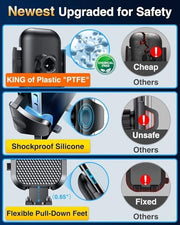 [True Military-Grade] Car Phone Holder VANMASS [Upgraded Strongest Suction&Clip] Cell Phone Mount for Dashboard Windshield Vent Kit, Truck Cradle Stand for iPhone 18 Pro Max 17 16 15 Android,Ink Black