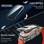 WSKEN for Apple Watch Ultra 4/3/2/1 Screen Protector - Touch Sensitive | Keep Original, Titanium Alloy Frame + 9H Tempered Glass, Lightweight Protective Glass Film for iwatch Ultra 4/3/2/1 49mm