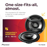 Pioneer F-Series TS-F1634R 6.5" 2-Way Coaxial Car Speakers 200W Max | Great Factory Speaker Replacement, Balanced Sound + Smooth Treble, High-Efficiency Speaker Designed for OEM Power