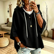 three-quarter-sleeve-drawstring-hooded-sweatshirt