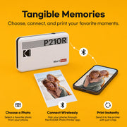 KODAK Mini 2 Retro 2x3 Portable Photo Printer, 4PASS, 38 Sheets, White | Bluetooth, iPhone & Android Smartphone Compatible, Smudge-Proof, Water-Resistant, Fade-Resistant
