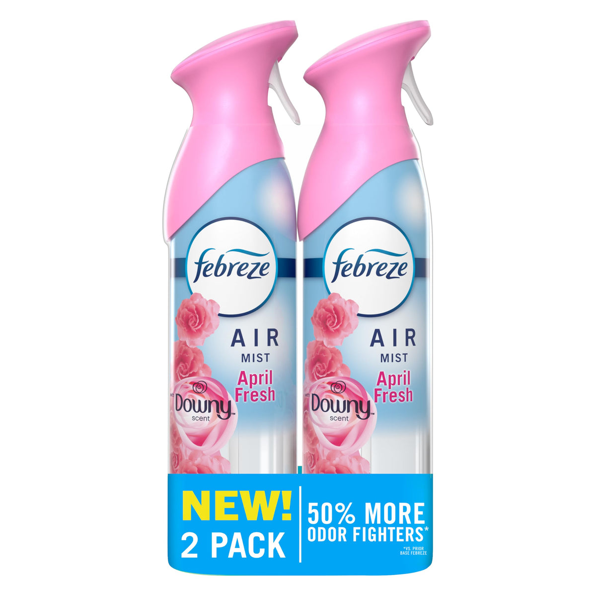 Febreze Air Mist, Air Freshener Spray, Odor Fighting Room Spray, Deodorizer for Home Bathroom Kitchen Office Apartment Dorm Room Classroom, Downy April Fresh Scent, 8.1oz (Pack of 2)
