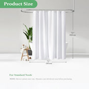 Dynamene Waffle Shower Curtain 256 GSM Heavy Duty Fabric 72"x72" White | Thick Textured Cloth, Weighted Hem, Water Repellent Washable, Hotel Luxury Polyester Shower Curtain Set for Bathroom 12 Hooks