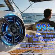 6.5" 800W Marine Speakers, IP66 Waterproof Boat Stereo Speakers with LED Lights, 2-Way Coaxial Audio, Y35 Woofer, for Marine/ATV/Motorcycle/Golf Cart/Motorhome/Powersports/Patio/Poolside/Deck/Home