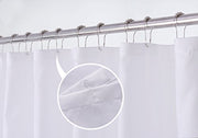 N&Y HOME Fabric Shower Curtain Liner with Magnets Standard Size, White | Hotel Quality, 12 Button Holes, Machine Washable, Water Repellent Cloth Shower Curtain with Magnets for Bathroom