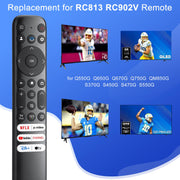 Only for TCL Google TV Remote Control Replacement, Responsive, No Setup | Rugged Durable RC813 Compatible with TCL QM8/QM7/S5/S4/S3/Q7/Q6/Q5 4K UHD HDR LED QLED QD-Mini LED Full-HD Smart TVs