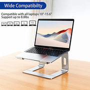 BESIGN LS03 Aluminum Laptop Stand, Ergonomic Detachable Computer Stand, Notebook Riser, Laptop Mount Compatible with Air, Pro, Dell, HP, Lenovo More 10-15.6" Laptops, Silver
