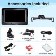 HD 1080P Backup Camera Plug & Play: Fast 60FPS Smooth Real-Time Clear View | 25-Minute Easy to Install, Monitor Easy Setup, Bright and Clear Night Vision, Dustproof & Weatherproof for Cars Trucks SUVs