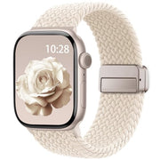 Braided Stretchy Magnetic Sport Band for Apple Watch Bands for Women Men | Soft Nylon Solo Loop 38mm 40mm 41mm 42mm 44mm 45mm 46mm 49mm, Strap for iWatch Series 12 11 10 9 8 7 6 5 4 3 2 1 SE Ultra