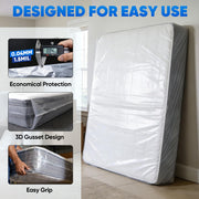 TICONN 2PK Plastic Mattress Bags for Moving, Waterproof Mattress Cover | 1.5 Mil 103"x62"x16", 3D Gusset Design, Tear Resistant & Dust Protection Mattress Protector for Moving and Storage