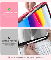 Hamile for iPad A16 11th 10th Generation Case with Keyboard - Wireless | Backlit Detachable Folio Keyboard Cover, Pencil Holder, for iPad A16 11-inch 2025 10th Generation 10.9 Inch 2022, Pink