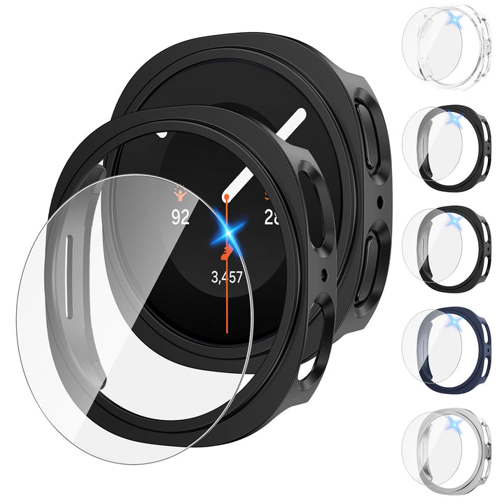 Tensea [5+5Pack for Samsung Galaxy Watch 8/9 Screen Protector Case 44mm | Hard PC Bumper/HD Tempered Glass Protective Film Accessories, Face Cover Set, Galaxy Watch 8/9 44 mm Case for Women Men
