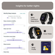 Google Fitbit Versa 4 Fitness Smartwatch, 24/7 Heart Rate - Black/Graphite | Daily Readiness, 3-month Google Health Premium Membership included, GPS, 40+ exercise modes, sleep tracking