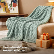 Bedsure Checkered Fleece Throw Blanket,Cute Home Decor,Sage Green,50"×60" | Couch/Sofa/Bed/Office, Lightweight Design, Soft Cozy Cute, All Season, Gifts for Women Girls, Bedroom Home Decor