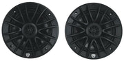 Rockville RM-PREMIUM-65 Black 6.5" 4-Ohm, Marine Boat Speakers Pair | 600W Peak, 150W RMS, 35Hz-20kHz, 93dB Sensitivity, True Coaxial Design, Weather-Resistant Grilles, Mounting Screws