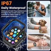 YIJDACASE 3 in 1 Waterproof Case for 40mm Apple Watch SE 3/2/1 Series 6/5/4 | 40mm PC Bumper 360 Full Face Cover Built-in Tempered Glass Screen Protector, Sensitive Touch Scratch, Matte Black
