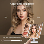 HUONUL 2X/3X/10X Magnifying Vanity Mirror with Light, Trifold Makeup Mirror | Touch Dimming, Dual Power, Clear View for Makeup, Skincare. Dorm Room Essentials. Birthday Gifts for Women, Mom, Wife, Girls