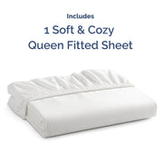 Queen Fitted Sheet - Single Fitted Sheet Only - 8-16" Deep Pockets - White | Bottom Fitted Sheet Only w/ 8-16 Inch Deep Pockets, Ultra-Soft, Breathable & Wrinkle Free, Easy-Care, Fade & Shrink Resistant
