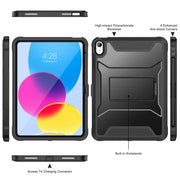 Soke Case for iPad (A16) 11th Generation 11-inch 2025, iPad 10th Generation 10.9-inch 2022, with Built-in Screen Protector and Kickstand, Rugged Full Body Protective Cover - Black