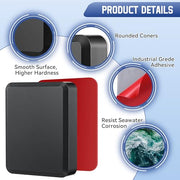 Transducer Mounting Plate Kit Transducer Pad,Black,4.3 x 3.5 Inch | Adhesive mount plate, 25mm pad, Cleaning wipes & clips, No-drill transducer installation