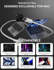 140W Charger for MacBook Pro 16 14 inch Mac Air 15 13 inch 2026 2025 2024 | 23 22 21 M1–M5【Original Quality】 Fast Charger Power Adapter & 6.6FT Type C to Magnetic 3 Cable LED Applicable 2021-26 (White)