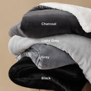 Bedsure GentleSoft Sherpa Fleece Throw Blanket for Couch, Non-Heated, Thick & Warm Cozy Comfort Christmas Blanket for Winter Fall, Soft Fuzzy Plush Throw Gifts for Women and Men, Grey, 50x60 Inches