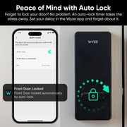 Wyze Auto-Lock Bolt v2, Fingerprint Keyless Entry Smart Lock, AI Learning Scanner with Wi-Fi Front Door Lock Deadbolt, Auto-Lock, 8 Months Battery, BHMA2, IP53, Anti-Peep Keypad, Backup Keys