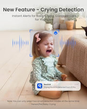 REOLINK E1 Pro 3K Dual-Band Wi-Fi Indoor Camera for Baby & Pet Monitoring | Auto Tracking, 5MP Night Vision Enhanced by F1.6 Aperture, Person/Pet/Baby Crying Detection, 2.4/5GHz Wi-Fi, Two-Way Audio