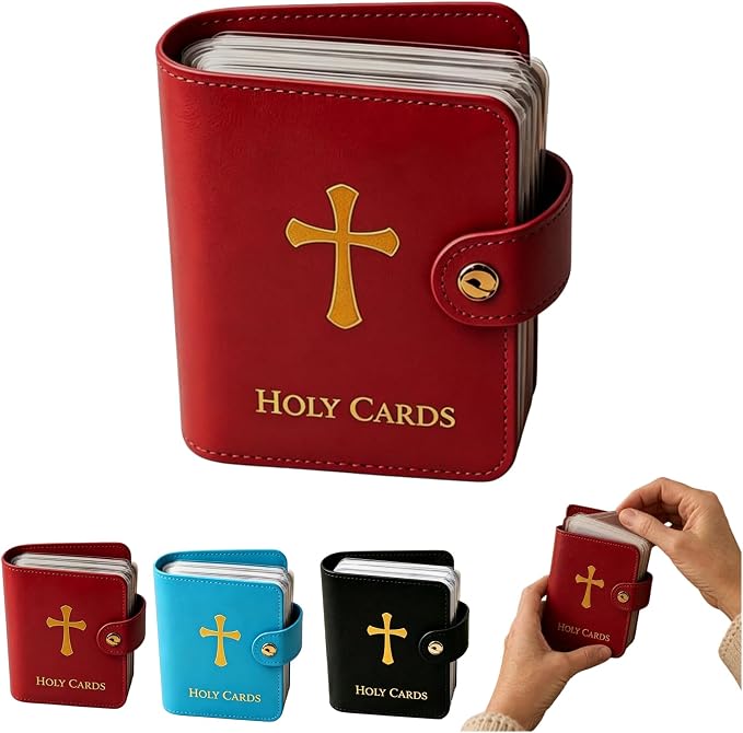 ✝️ Catholic PVC+PU leather Holy Card Holder
