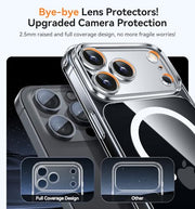 CANSHN Magnetic Shockproof for iPhone 18 Pro Case, Clear | Full Camera Protection, Compatible with MagSafe, Crystal Clear, Military-Grade Protection, Scratch Resistant, Slim Fit