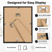 JCJMY 8.5x11 Picture Frame for Wall or Tabletop Display, Black | 8.5 x 11 Certificate Photo Frame with Shatter-Resistant Plexiglass, Sturdy Classic 8.5 by 11 Frame