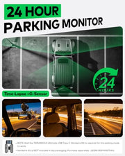 4K+4K+1080P 3 Channel Dash Cam, Free 128GB Card, AProX HD Night Vision | Dash Cam Front and Rear with Cabin, 5.8GHz WiFi6 - up to 20MB/s, App, GPS, G-Sensor, 24H Parking Mode, Support 512GB Max