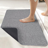 Bath Mat,Ultra Thin Bathroom Rugs,Rubber Bath Mats for Bathroom,No Slip Bath Rugs,Quick Dry,Machine Washable,Low Pile,Absorbent,Shower Outside,Sink,Home Decor Accessories.Grey,1'5"x2'3"(17x27Inch)