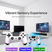 MOVONE Wireless Controller Dual Vibration Game Joystick Controller for Ps4 Controller/Slim/Pro,Compatible with PS4 Console (black)