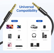 Syncwire 3.5mm Nylon Braided Aux Cable (3.3ft/1m,Hi-Fi Sound), Audio Auxiliary Input Adapter Male to Male Cord for Headphones, Car, Home Stereos, Speaker, iPhone, iPad, iPod, Echo & More – Black