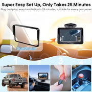HD 1080P Backup Camera Plug & Play: Fast 60FPS Smooth Real-Time Clear View | 25-Minute Easy to Install, Monitor Easy Setup, Bright and Clear Night Vision, Dustproof & Weatherproof for Cars Trucks SUVs
