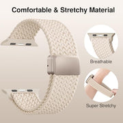 Braided Stretchy Magnetic Sport Band for Apple Watch Bands for Women Men | Soft Nylon Solo Loop 38mm 40mm 41mm 42mm 44mm 45mm 46mm 49mm, Strap for iWatch Series 12 11 10 9 8 7 6 5 4 3 2 1 SE Ultra