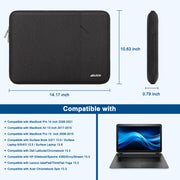 MOSISO Laptop Case 13.3 inch, 13-13.3 inch Laptop Sleeve Bag with Pocket | Compatible with MacBook Air/Pro 13/Pro 14 M5 M4 M3 M2 M1, HP Dell ASUS Lenovo, Polyester Vertical Computer Bag, Black