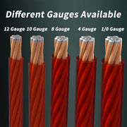 Energeaster 4 Gauge Wire 25FT Black + 25FT Red Automotive Primary Wire | Copper Clad Aluminum, Primary Automotive Power/Ground Cable, for Audio Speaker, RV, Amp, Generator, Solar, Translucent Jacket