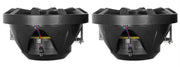 Rockville RKL80MB 8" Black 2-Way Marine Boat LED Speakers Pair | 900W Peak / 200W RMS, 4 Ohm, IP66 Waterproof, Red/Blue Beat-Sync LEDs, 40Hz-20kHz, Includes 16.4 Ft Wire and Grilles