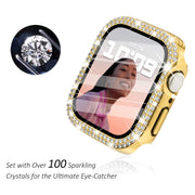 Surace Bling Case with Screen Protector for Apple Watch Series 6/5/4 40mm | Crystals Diamond Protective Face Cover Bumper with Tempered Glass Apple Watch Case, Sensitive Touch, Gold
