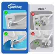oshang Disposable Toilet Brush - Toilet Bowl Cleaner, Toilet Cleaning Supplies, Toilet Brush with Holder, 14 Refills for Deep Cleaning and Hygienic Bathroom Maintenance