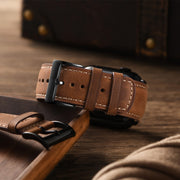 SUNFWR Leather Bands Compatible with Apple Watch Band for Men Women | 42mm 44mm 45mm 46mm 49mm, Top Grain Genuine Leather Replacement Strap, for iWatch Ultra, Series 12 11 10 9 8 7 6 5 4 SE 3 2 1