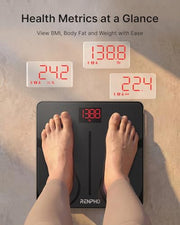 RENPHO Smart Scale for Body Weight, BMI & Body Fat, 13 Metrics, Elis 1 | Bathroom Digital Bluetooth Scale with 400lbs Capacity, Syncs with Fitness Apps, Accurate for Weight Loss, Fitness, Home Use