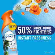 Febreze Air Mist, Air Freshener Spray, Odor Fighting Room Spray, Deodorizer for Home Bathroom Kitchen Office Apartment Dorm Room Classroom, Heavy Duty Crisp Clean Scent, 8.1oz (Pack of 3)