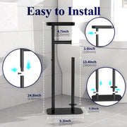 Kitsure Metal Toilet Paper Holder Free Standing, Medium, Black
